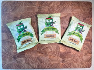 Мучные полоски ОРАНЖЕВЫЕ со вкусом говядины 76 гр: Горох жареный со вкусом ВАСАБИ 